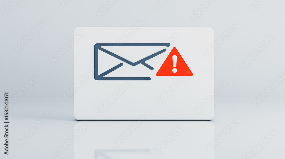 Poster email alert: a captivating minimalist 3d rendering showcases a floating icon, symbolizing an email w