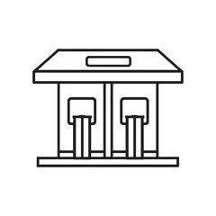 simple line art toll booth drawing for transport 