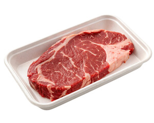 raw meat on a plate transparent