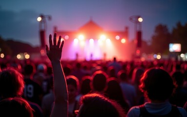 Crowd at a open air concert. High quality
