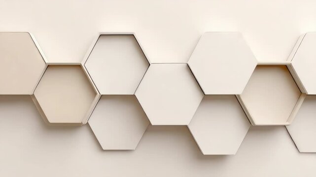 Abstract geometric hexagon pattern with beige tones creating calm