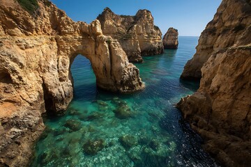 Fototapeta premium Natural rock formations at stunning Ponta da Piedade