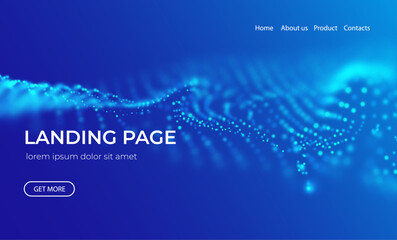 Blue technological particle vector illustration background