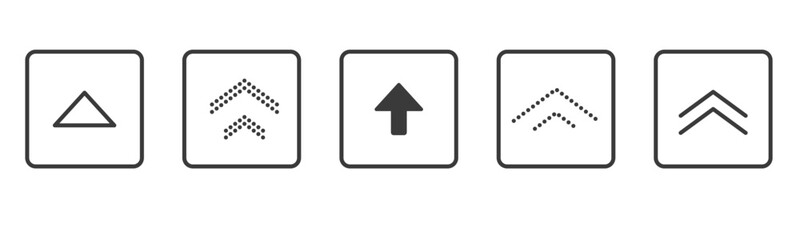 Swipe up icon arrow button, ui scroll symbol. Swipe slide simple minimal line sign. Move button, app interface action. 