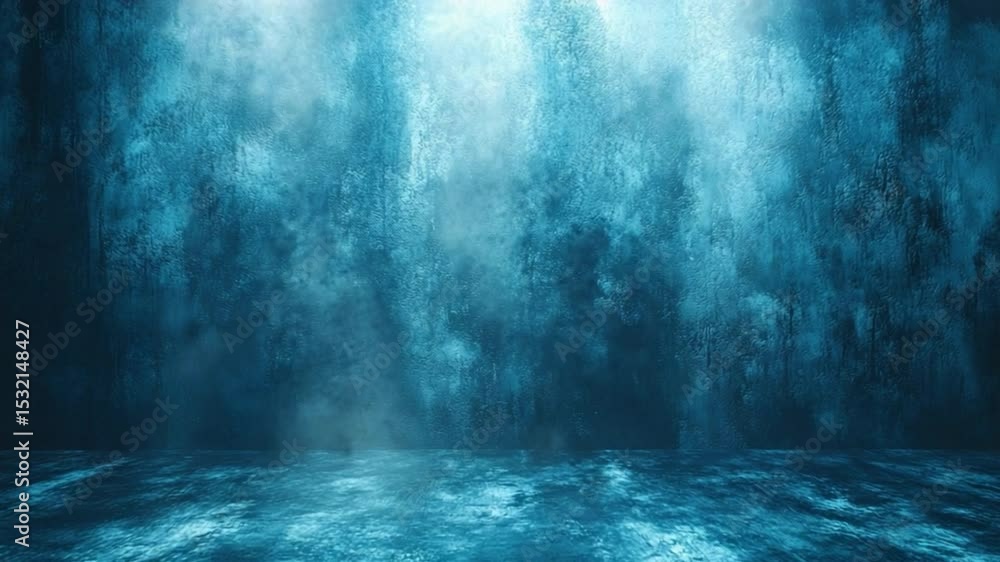 Poster ethereal blue backdrop: a textured background in gradients of blue hues and a rough concrete foregro