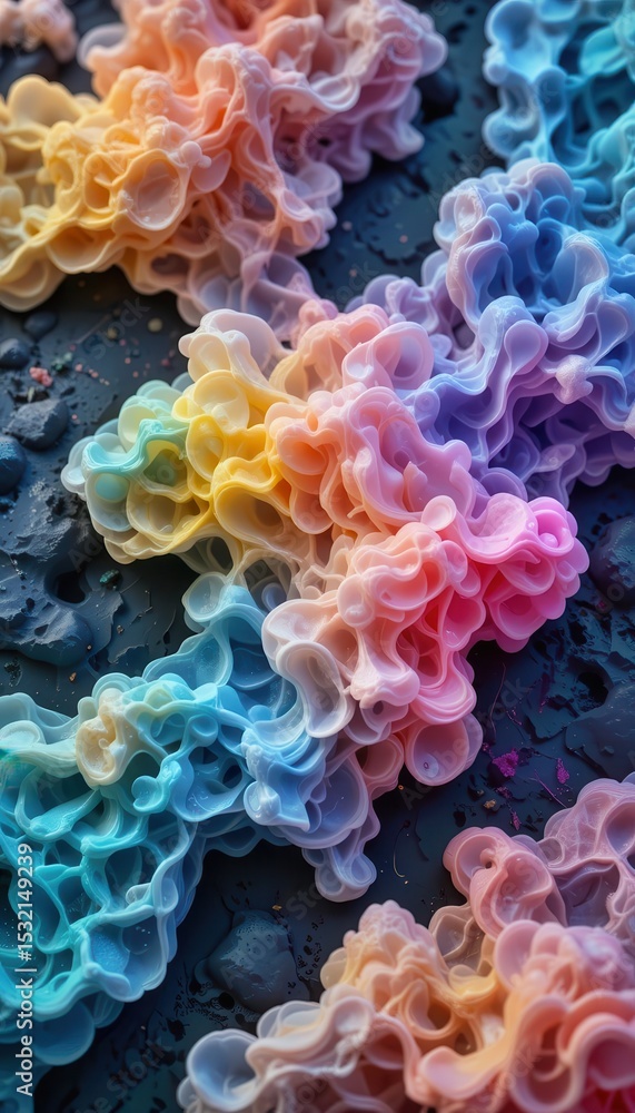 Poster colorful abstract wave patterns creating a vibrant background for mobile displays