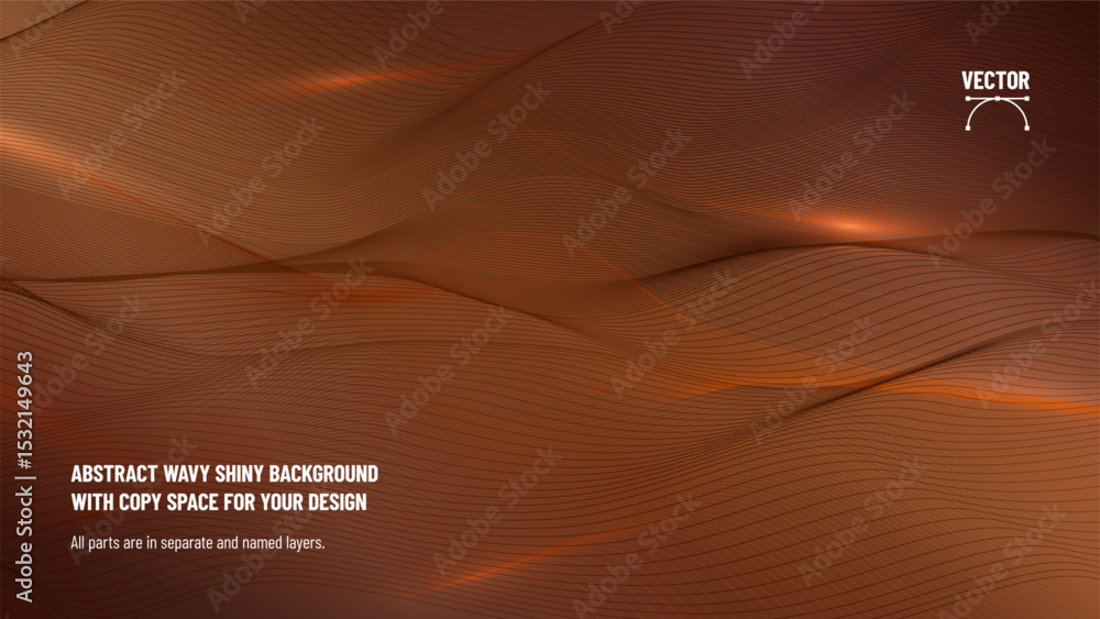 Poster abstract wavy shiny background for design use