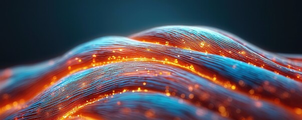 Detailed visual of human spine and nervous system with vibrant energy effects