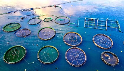 Underwater View of a Thriving Aquaculture System