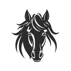 Horse head silhouette, horse head logo, animal emblem, horse symbol, vector illustration