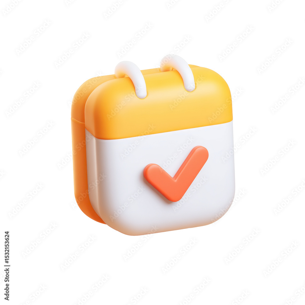 Aufkleber a pastel 3d calendar icon in png format with a check mark transparent background ideal for reminders