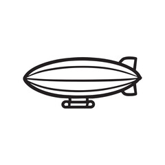 Vintage Zeppelin Airship Floating in Clear Sky Drawing