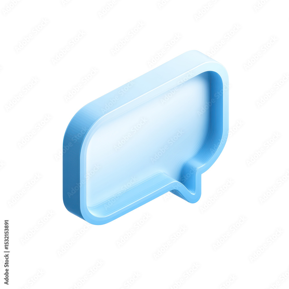 Poster transparent blue 3d chatbox icon graphic design a clean and modern visual representation for communi