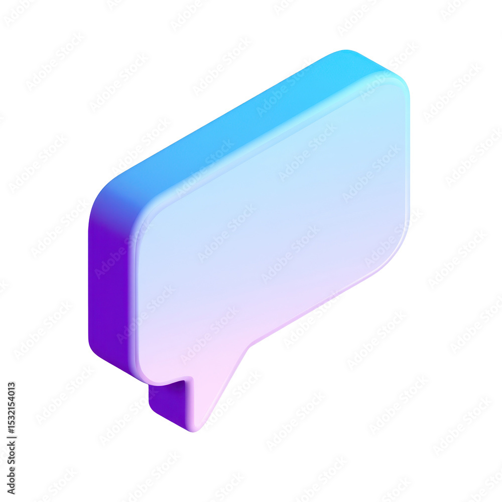 Poster a captivating transparent png icon of a blue 3d chatbox offering a modern and engaging visual experi