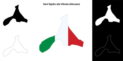 Sant Egidio alla Vibrata (Abruzzo) outline map set