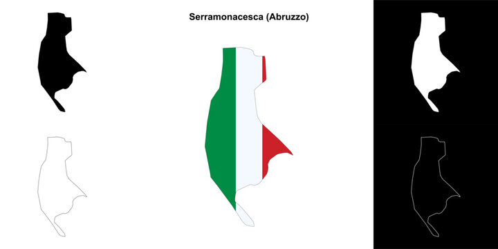 Serramonacesca (Abruzzo) outline map set