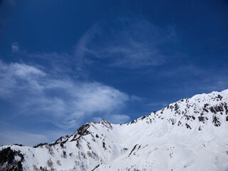 Obraz premium 春の観光名所立山連峰の雪景色