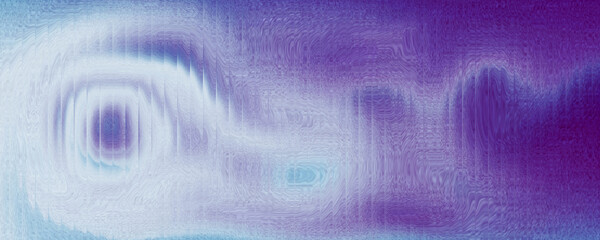 Abstract background of glossy liquid purple gradient with stripes effect. Refraction of wavy striped glass.