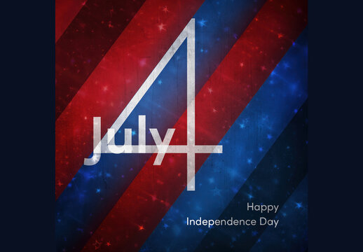 Fourth of July Social Media Post With Red and Blue Color