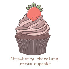 Strawberry  chocolate cupcake 