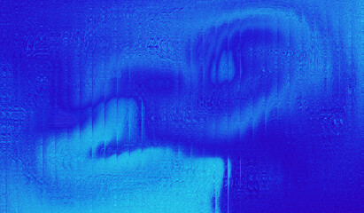 Abstract blue gradient shiny background with striped effect. Refraction of wavy striped glass.