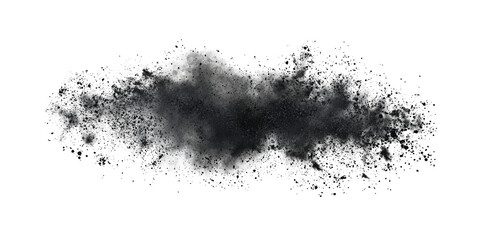 Fototapeta premium Abstract Black Ink Splatter. Creative Artistic Expression And Design Element Isolated On Transparent Background