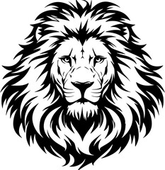 lion illustration with flat vector style
