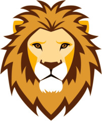 lion illustration with flat vector style