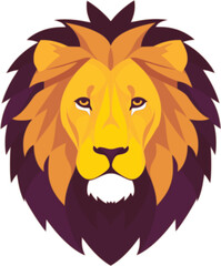 lion illustration with flat vector style