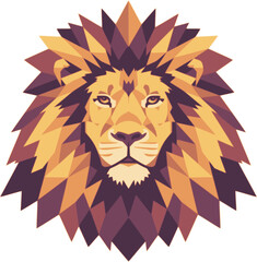 lion illustration with flat vector style