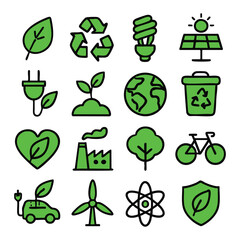 Collection of EcoFriendly Symbols and Icons