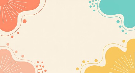 Obraz premium Flat Organic Colorful Background with Abstract Floral Shapes