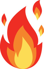 Bold fire icon in flat vector style. Perfect for trending content, passion themes, hot labels, or YouTube thumbnails. Great for UI, alerts, viral content, hot topics, warning, badges, energy graphics.