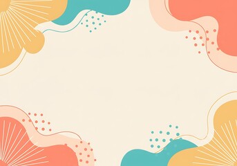 Flat Organic Colorful Background with Abstract Floral Shapes