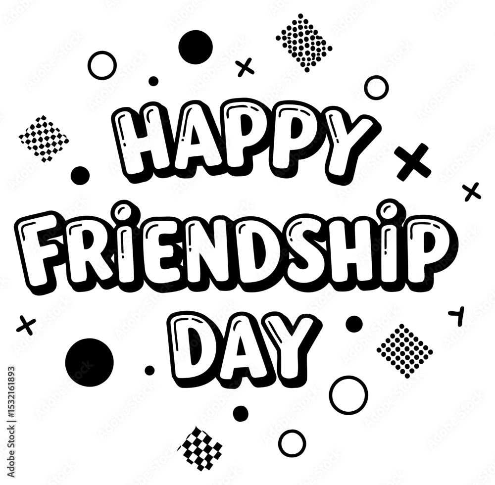 Poster happy friendship day graphic design with no people or objects. displayed against a plain white backg