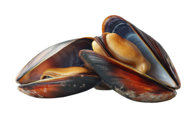 Freshly opened mussels displaying tender meat