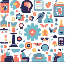Therapy and Psychology Vector Set &ndash; Minimal Design