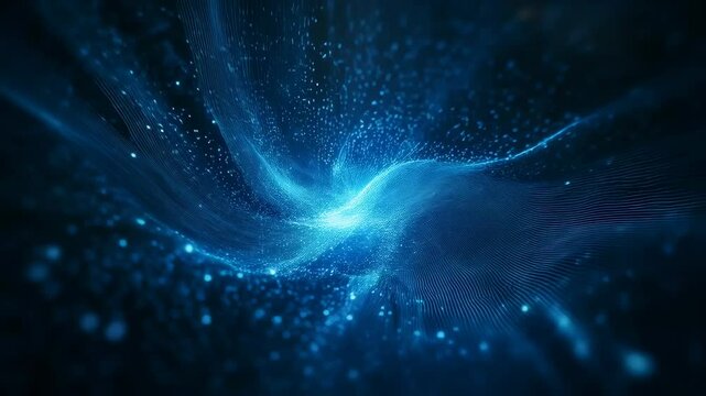 Exploring vibrant blue waves of energy flowing through a digital space in mesmerizing patterns