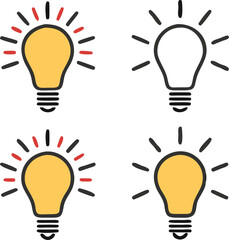 Light bulb icon set. light lamp. Vector illustration