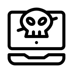 Cyber attack line icon