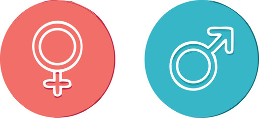 Gender icon. male and female sex sign. Vector illustration
