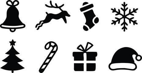 Christmas icon set. Christmas symbols. Vector