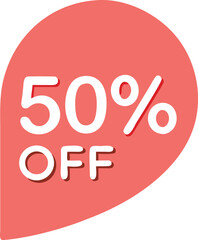 Special offer 50 percent off. Sale tag. Vector illustration