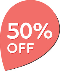 Special offer 50 percent off. Sale tag. Vector illustration