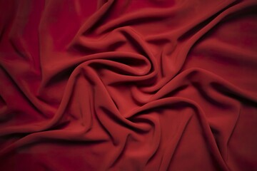 Obraz premium a vibrant red fabric with multiple folds and creases