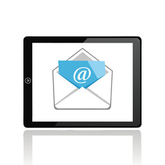 Email on tablet screen