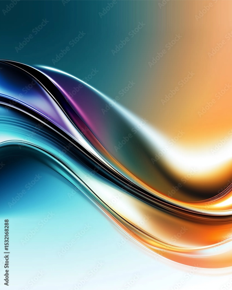 Aufkleber flowing elegance: an abstract visual of flowing curves, colors blend seamlessly, creating a dynamic 