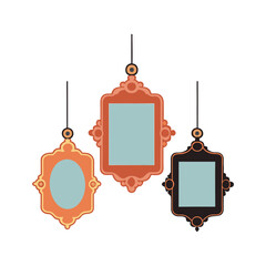 Hanging Vintage Picture Frames Vector