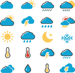 Obraz premium Weather icons collection