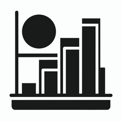 Black Chart Silhouette Vector Icon Design